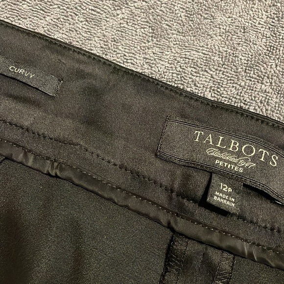 Talbots Women’s Curvy Black Satin-Look Dress Trousers. Size 12 Petite. - Picture 4 of 11